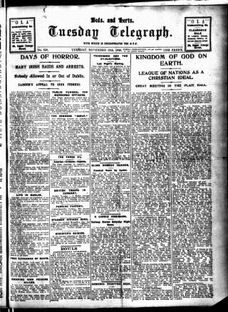 cover page of Beds and Herts Pictorial published on November 23, 1920