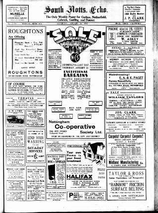 cover page of South Notts Echo published on January 26, 1935