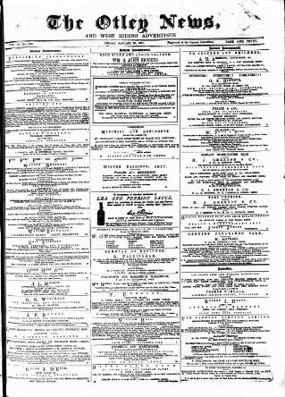 cover page of Otley News and West Riding Advertiser published on January 26, 1877