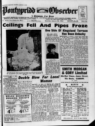 cover page of Pontypridd Observer published on January 26, 1963