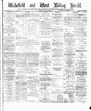 cover page of Wakefield and West Riding Herald published on January 26, 1884