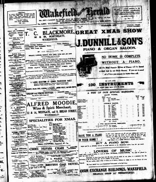 cover page of Wakefield and West Riding Herald published on December 14, 1912