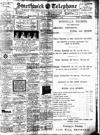 cover page of Smethwick Telephone published on November 23, 1901