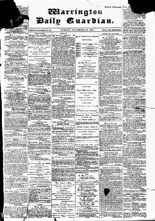 cover page of Warrington Daily Guardian published on November 23, 1897