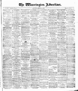 cover page of Warrington Advertiser published on January 26, 1889