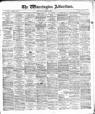 cover page of Warrington Advertiser published on November 23, 1889