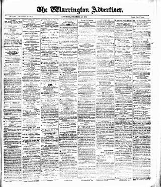 cover page of Warrington Advertiser published on December 21, 1889