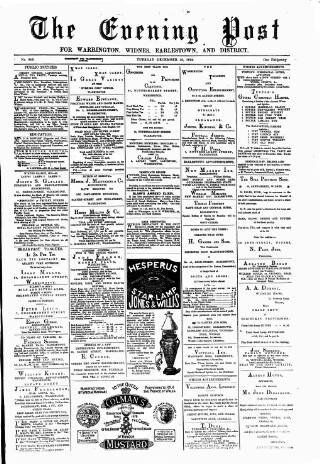 cover page of Warrington Evening Post published on December 30, 1879