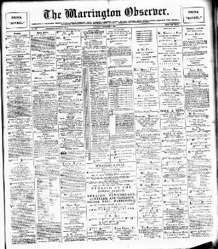 cover page of Warrington Observer published on December 7, 1889