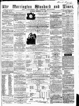 cover page of Warrington Standard and Lancashire and Cheshire Advertiser published on December 17, 1859