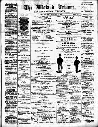 cover page of Midland Tribune published on November 23, 1882