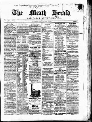 cover page of Meath Herald and Cavan Advertiser published on January 26, 1867