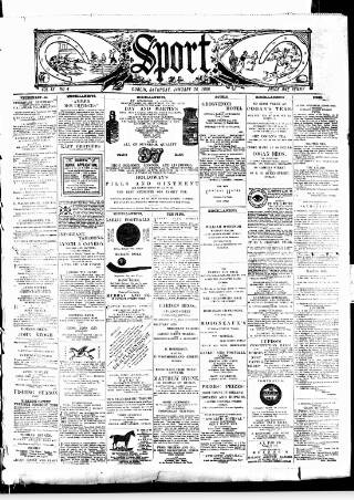 cover page of Sport (Dublin) published on January 26, 1889