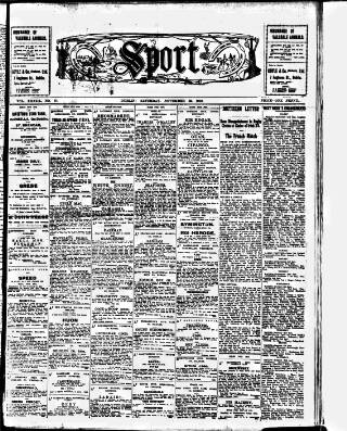 cover page of Sport (Dublin) published on November 23, 1912