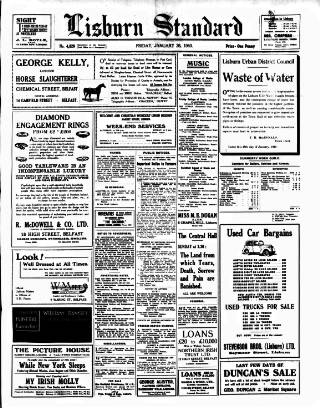 cover page of Lisburn Standard published on January 26, 1940