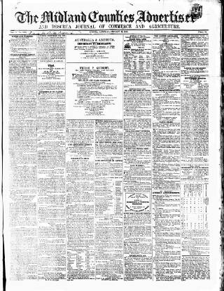 cover page of Midland Counties Advertiser published on January 26, 1856