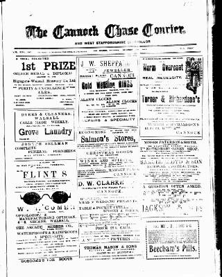 cover page of Cannock Chase Courier published on December 25, 1915