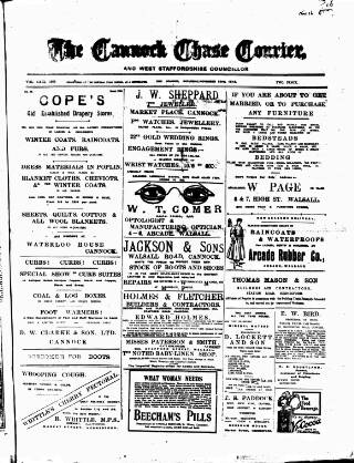 cover page of Cannock Chase Courier published on November 23, 1918