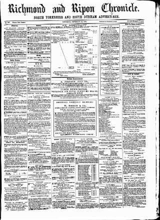 cover page of Richmond & Ripon Chronicle published on November 23, 1861