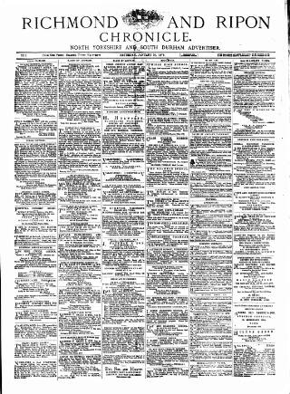 cover page of Richmond & Ripon Chronicle published on January 26, 1878