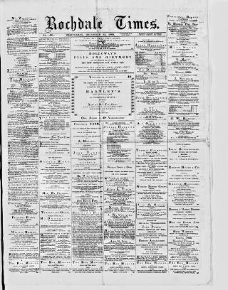 cover page of Rochdale Times published on December 25, 1889