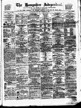 cover page of Hampshire Independent published on December 25, 1869