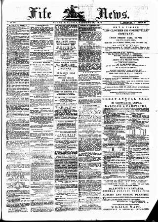 cover page of Fife News published on January 26, 1884