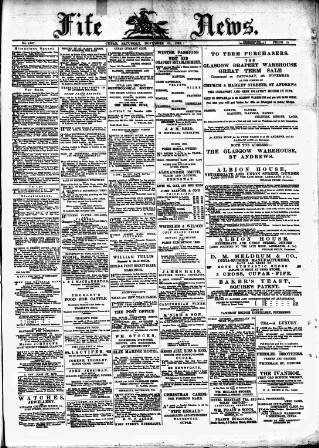 cover page of Fife News published on November 23, 1889