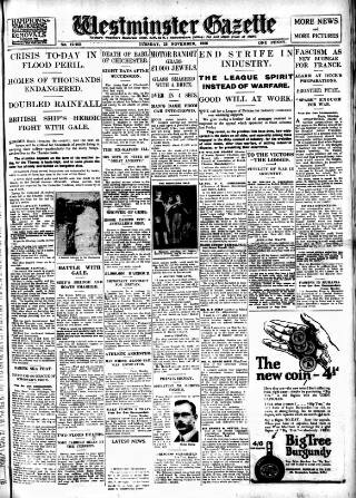 cover page of Westminster Gazette published on November 23, 1926