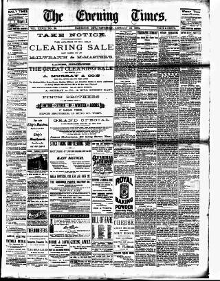 cover page of Hamilton Daily Times published on January 26, 1884