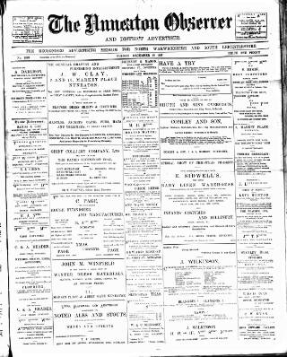 cover page of Nuneaton Observer published on December 25, 1896