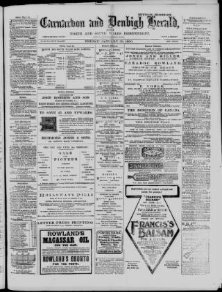 cover page of Caernarvon & Denbigh Herald published on January 26, 1900