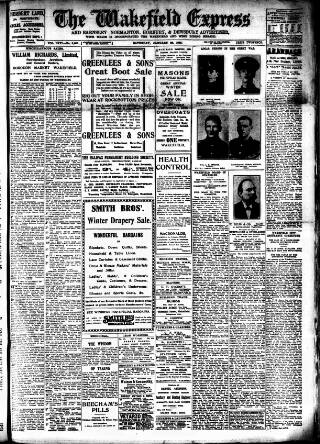 cover page of Wakefield Express published on January 26, 1918