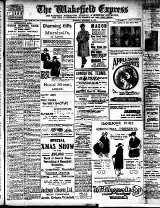 cover page of Wakefield Express published on December 14, 1918