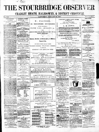 cover page of Cradley Heath & Stourbridge Observer published on January 26, 1867