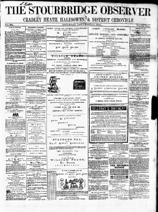 cover page of Cradley Heath & Stourbridge Observer published on November 23, 1867