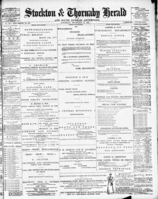 cover page of Stockton Herald, South Durham and Cleveland Advertiser published on November 23, 1895