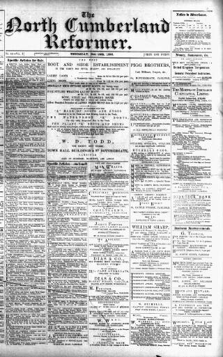 cover page of North Cumberland Reformer published on December 25, 1890