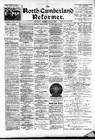 cover page of North Cumberland Reformer published on January 26, 1893