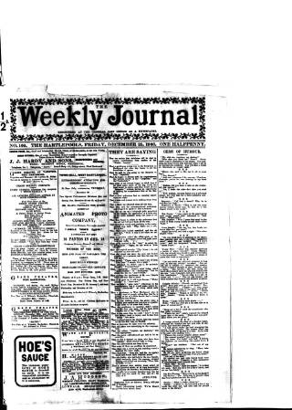 cover page of Weekly Journal (Hartlepool) published on December 25, 1903