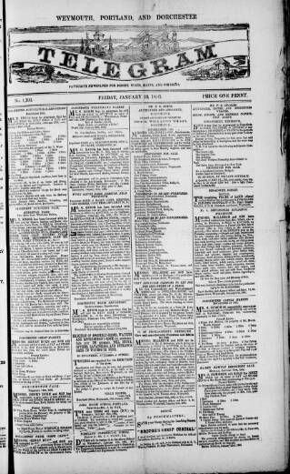 cover page of Weymouth Telegram published on January 26, 1883