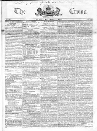 cover page of Crown published on December 2, 1838