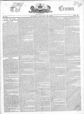 cover page of Crown published on January 20, 1839