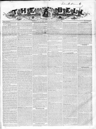 cover page of Railway Bell and London Advertiser published on December 13, 1845