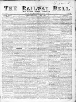 cover page of Railway Bell and London Advertiser published on January 17, 1846