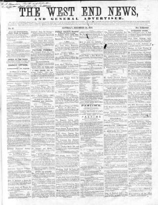 cover page of West End News published on December 24, 1859