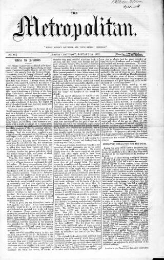 cover page of Metropolitan published on January 10, 1857