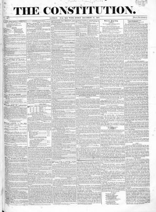 cover page of Constitution published on December 25, 1831