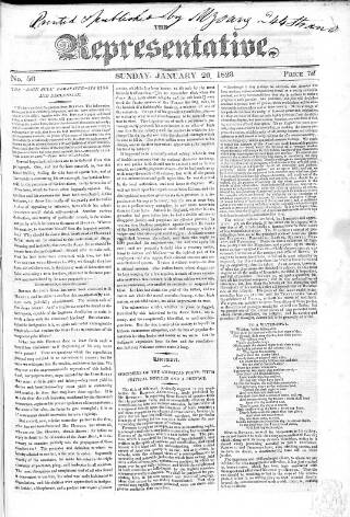 cover page of Representative 1822 published on January 26, 1823