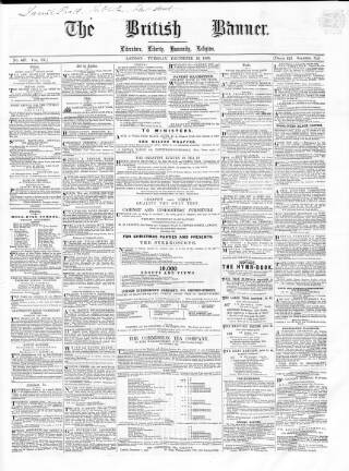 cover page of British Banner 1848 published on December 25, 1855